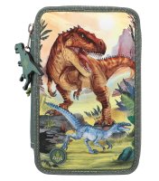 DEPESCHE 11772 Dino World 3-Fach Federtasche LED Landschaft